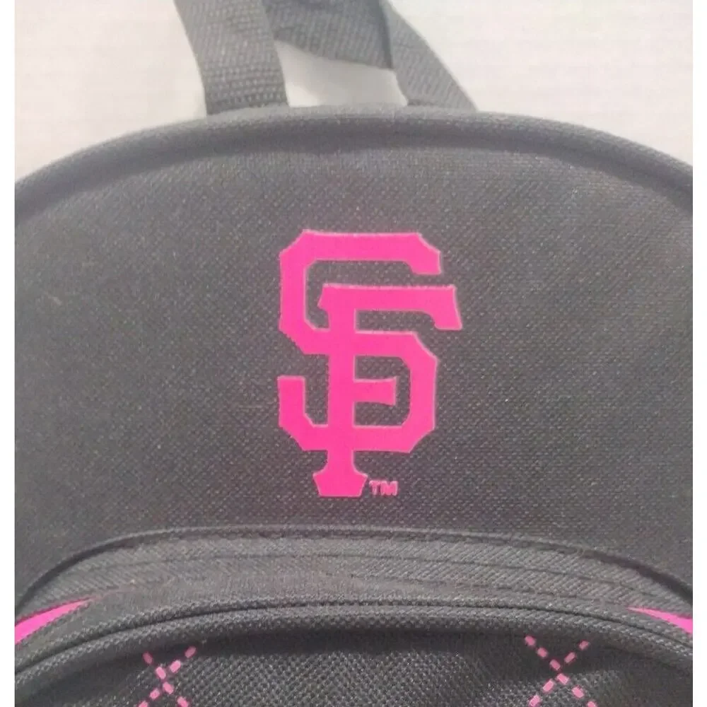 San Francisco Giants Logo Mini Backpack Insulated 2 Pocket Baseball Pink & Black